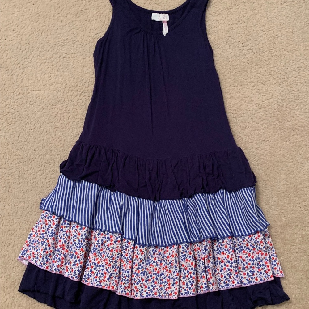 Adorable navy dress with cute patterns